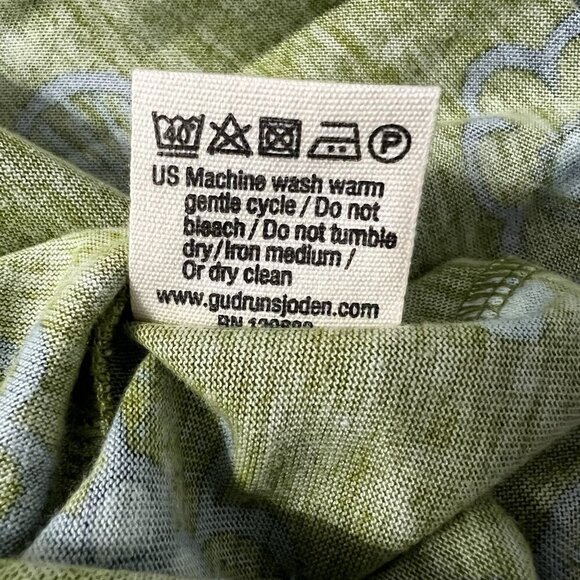 Gudrun Sjoden Floral Organic Cotton Mini Dress Green Size M Long Sleeve - Picture 7 of 8